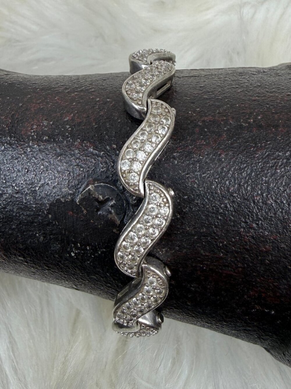Sterling Silver & Clear Stone Tennis Wave Bracelet BGE Bradford Gift Exchange
